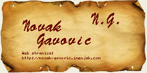 Novak Gavović vizit kartica